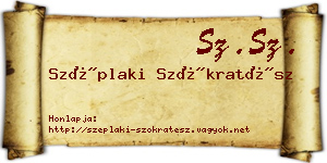 Széplaki Szókratész névjegykártya